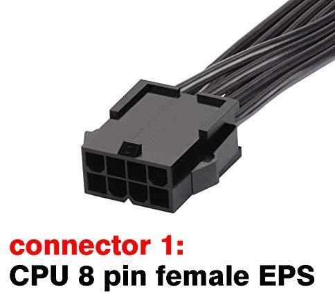  [AUSTRALIA] - CPU 8 Pin Power Extension Cable ATX CPU 8 Pin Female to 8(4+4) Pin Male EPS Extension Cable for Motherboard (Not PCI-e VGA) 12 Inches (2 Pack) TeamProfitcom