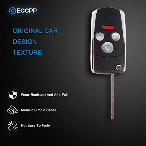  [AUSTRALIA] - ECCPP 2PCS 4 Buttons Uncut Keyless Entry Remote Fob Folding Flip Key Shell Case Replacement fit for 03-2010 Honda Accord/Civic/CR-V/Fit/Pilot/Ridgeline X 2pcs