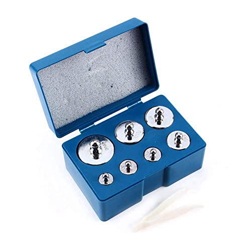  [AUSTRALIA] - FTVOGUE 7pcs/set 500g Precision Calibration Weight Kit Class M2 Jewelry Scales with Weight Tweezers for Digital Scales Education