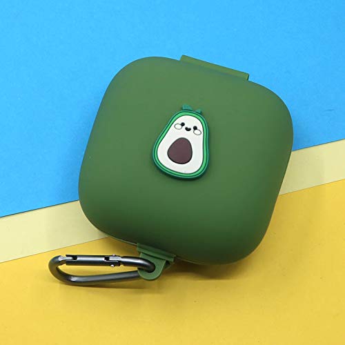  [AUSTRALIA] - Fit Designed for Powerbeats Pro Earphone, Suublg Beats Powerbeats Pro Cartoon Silicone Headphones Case Cover and Cute Doll Keychain Full Body Anti-Lost Lanyard Avocado