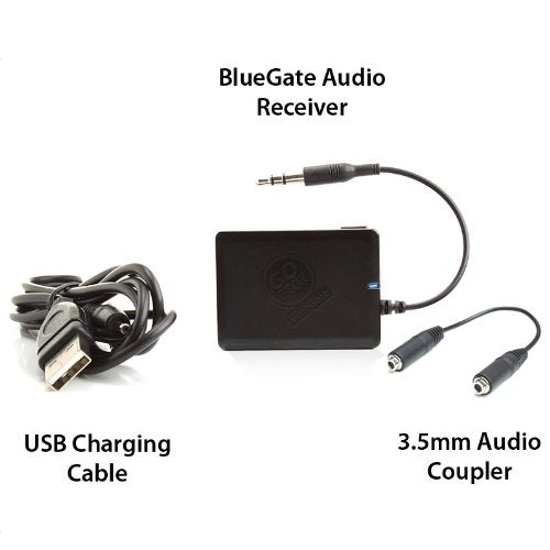 GOgroove BlueGATE Portable Bluetooth Receiver 3.5mm AUX Wireless Audio Adapter with Wireless 14 Hour Music Streaming to Wired Stereo Speaker Sound Systems from Phones, Tablets (AUX Kit) AUX Kit and Black - LeoForward Australia