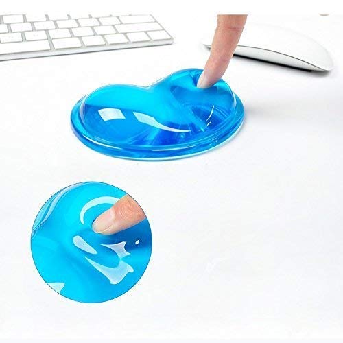  [AUSTRALIA] - LetGoShop Silicone Gel Wrist Rest Cushion Heart-Shaped Translucence Ergonomic Mouse Pad Cool Hand Pillow Effectively Reduce Wrist Fatigue Pain, Blue