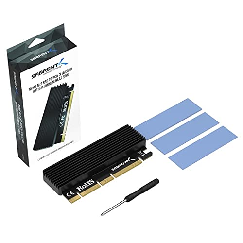  [AUSTRALIA] - SABRENT NVMe M.2 SSD to PCIe X16/X8/X4 Card with Aluminum Heat Sink (EC-PCIE) Black