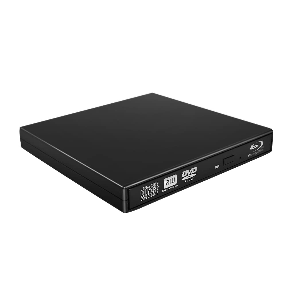  [AUSTRALIA] - External Blu Ray DVD Drive USB 2.0 Ultra-Slim CD/DVD-ROM CD/DVD-RW Burner Player Rewriter for All Laptop/Notebook/Desktop with Windows 7/8/10/XP MAC OS(Black)