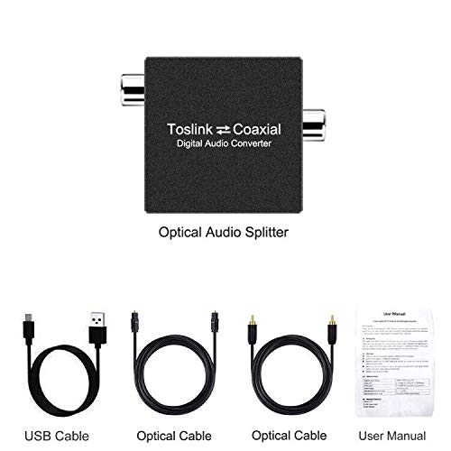 Optical to Coaxial, Coax to Optical Digital Audio Converter, Bi-Directional Digital Audio Converter Splitter Adapter, Plug and Play - LeoForward Australia