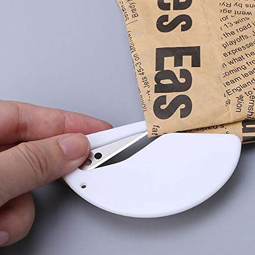  [AUSTRALIA] - 3 Pack Letter Openers Envelope Slitters, Plastic Mail Opener with Blade Paper Knife, Pure White