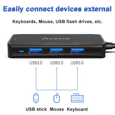  [AUSTRALIA] - USB C Hub, Aceele 8-in-1 Multiport USB C Adapter with 4K USB C to HDMI, 3 USB 3.0 Ports, Gigabit Ethernet Adapter, PD Charging Port, SD/TF Card Reader, for Thunderbolt 3 Laptops Type-C Mobile Phones 8 in 1