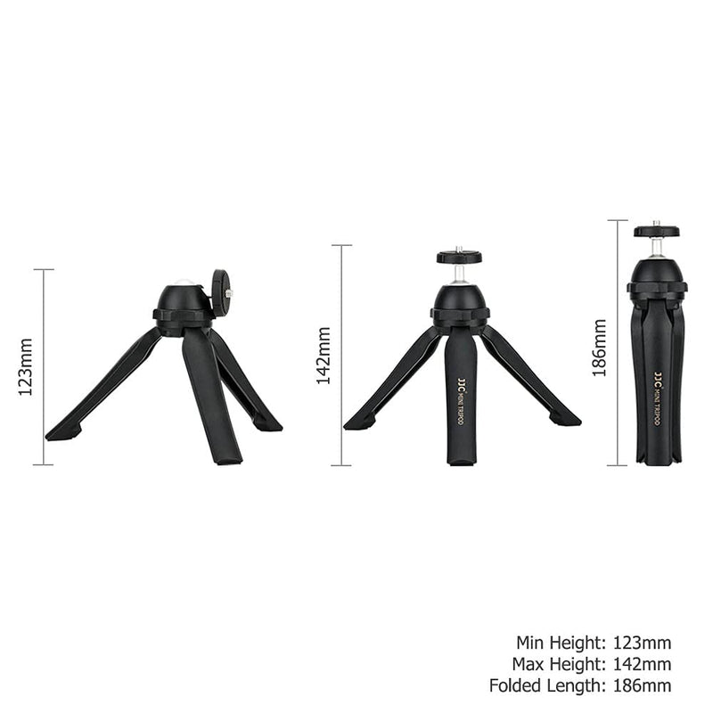  [AUSTRALIA] - JJC Mini Tabletop Tripod Stand and Handle Grip for GoPro Hero 10 9 8 7 DJI Osmo Insta360 AKASO Action Camera, iPhone Android Samsung Phone, Compact DSLR Mirrorless Digital Vlog Camera and Camcorder Non-extendable