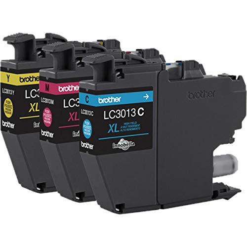  [AUSTRALIA] - Brother Printer Genuine LC30133PKS 3-Pack High Yield Color Ink Cartridges, Page Yield Up to 400 Pages/Cartridge, Includes Cyan, Magenta and Yellow, LC3013 3 Color Ink