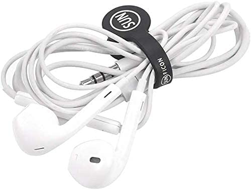  [AUSTRALIA] - SUNFICON Cable Organizers Magnetic Cable Clips Earbuds Cords Winder Bookmark Clips Whiteboard Noticeboard Fridge Magnets USB Cable Manager Ties Straps for Home,Office,School 5 Pack Gray White Black