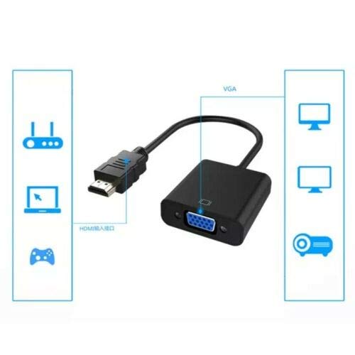  [AUSTRALIA] - Simyoung HDMI to VGA, Gold-Plated HDMI to VGA Adapter (Male to Female) for Computer, Desktop, Laptop, PC, Monitor, Projector, HDTV, Chromebook, Raspberry Pi, Roku, Xbox hdmi to vga Converter Black