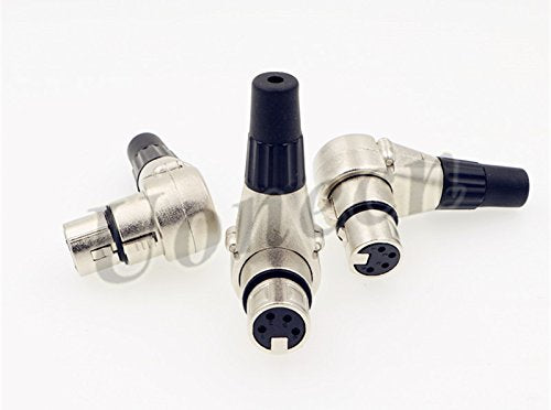  [AUSTRALIA] - 3 pcs Right Angle 90 Degree XLR 4-pin Female Connector for ARRI Monitor DSLR Rig