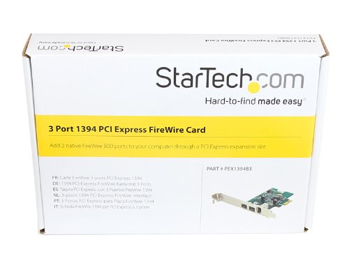  [AUSTRALIA] - StarTech.com 3 Port 2b 1a 1394 PCI Express FireWire Card Adapter - 1394 FW PCIe FireWire 800 / 400 Card (PEX1394B3) PCIe 1394b