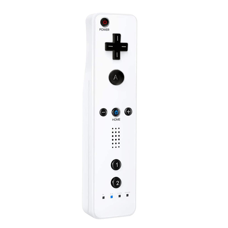  [AUSTRALIA] - Wii Remote Controller,Wireless Remote Gamepad Controller for Wii and Wii U,with Silicone Case and Wrist Strap(No Motion Plus),White & Black white black