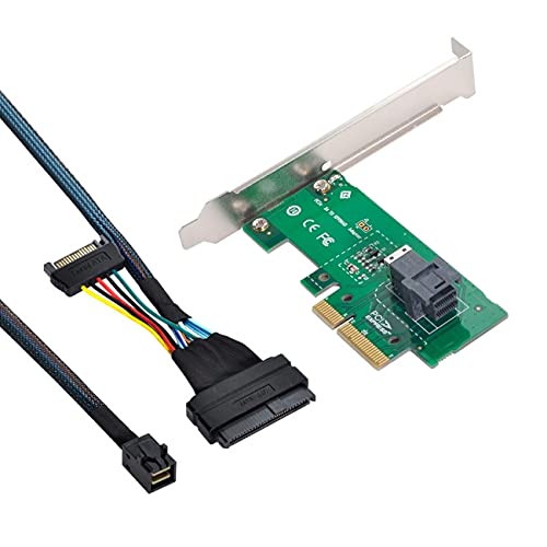  [AUSTRALIA] - Cablecc PCI-E 3.0 4.0 to SFF-8643 Card Adapter and U.2 U2 SFF-8639 NVME PCIe SSD Cable for Mainboard SSD Green 8643-PCIE Adapter+ Black 8643-8639 Cable