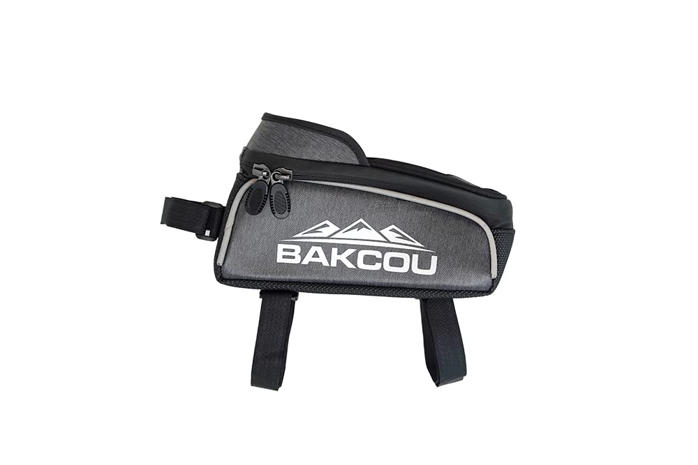 [AUSTRALIA] - Bakcou Outdoor Bike Phone Bag - Compatible with most Electronic Devices Frame Phone Holster Bag Carrying Pouch Outdoors Biking Phone Holder - Gray