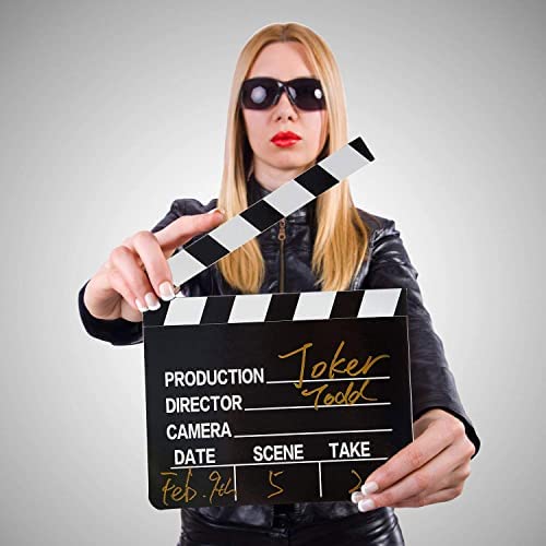  [AUSTRALIA] - 10 Pieces Movie Film Clap Board, 7 x 8 Inch Cardboard Movie Clapboard Movie Directors Clapper Writable Cut Action Scene Board for Movies Films Photo Props