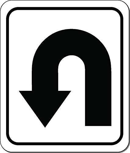 [AUSTRALIA] - U-Turn Right Arrow Aluminum Composite Outdoor Sign - Street Signs - Road Signs - Metal Signs - Right Turn Only Traffic Sign - Personalized Signs - Private Driveway Sign - One Way Sign - 8.5" X10" 8.5" x10"