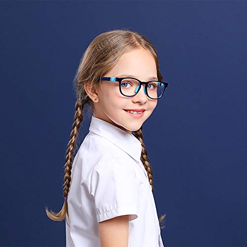 Blue Light Glasses,Kids Glasses,Blue Light Glasses for Kids 3-12 Transparent Grey Yellow+deep Blue - LeoForward Australia