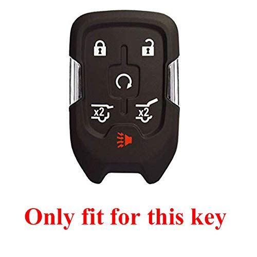  [AUSTRALIA] - Btopars 2pcs Black 6 Buttons Smart Key Fob Cover Case Remote Protector Skin Keyless Jacket Holder Compatible with 2015 2016 2017 2018 2019 Chevrolet Suburban Tahoe GMC Yukon