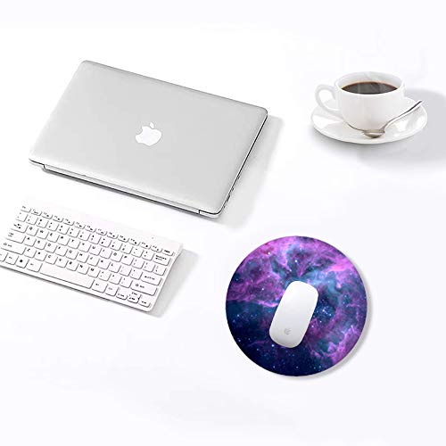 iFUOFF Mouse Pads Purple Nebula Galaxy Fashion Design Round Mousepad Mat with Rubber 7.9" Purple Galaxy - LeoForward Australia