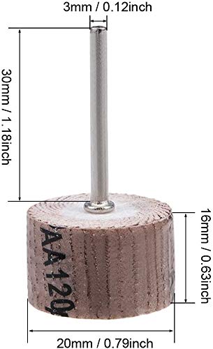  [AUSTRALIA] - Utoolmart 8 Pcs 20x16mm Flap Wheel 120 Grits Abrasive Grinding Head with 1/8 inches Shank for Rotary Tool 120# 8pcs