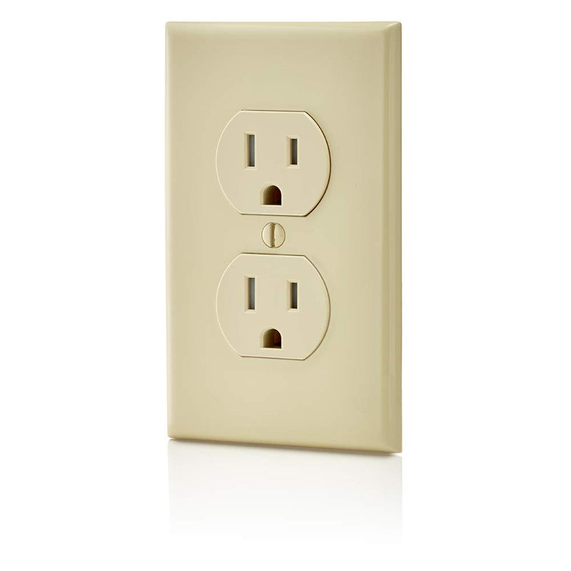  [AUSTRALIA] - Leviton T5320-I Straight Blade Tamper Resistant Duplex Receptacle, 125 V, 15 A, 2 Pole, 3 Wire, 1 Pack, Ivory