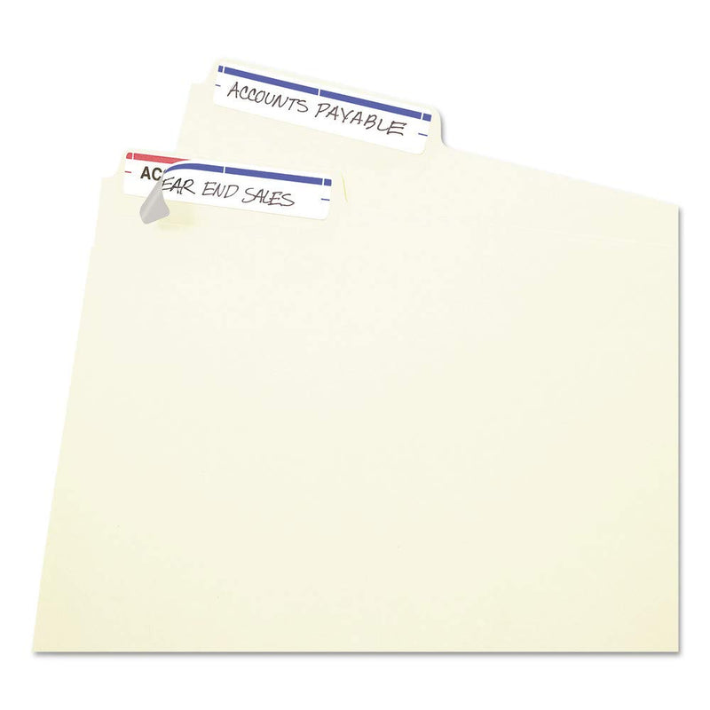 Print Or Write File Folder Labels, 11/16 X 3 7/16, White/dark Blue Bar, 252/pack - LeoForward Australia