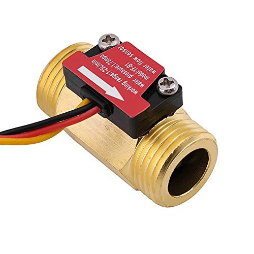  [AUSTRALIA] - 1Pc Turbine Water Flow Meter Flow Sensor G1/2'' Electric Magnetic Brass Inline Hall Switch Male Thread 1-25L/min