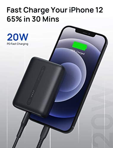  [AUSTRALIA] - JSAUX Mini Portable Charger 10000mAh, 20W Small USB-C Power Bank Fast Charging PD3.0 QC4.0 Charge External Battery Pack Compatible with iPhone 14 13 12 Pro Max, Samsung Galaxy S22 S21 S20-Black 10000mAh-20W-Black
