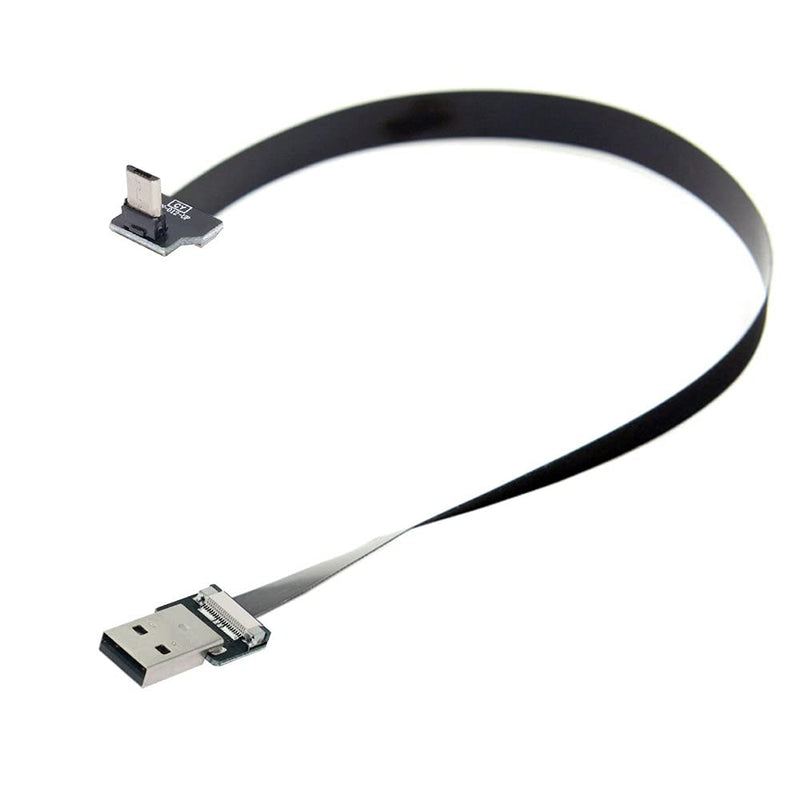  [AUSTRALIA] - 2.0M Up Angled USB 2.0 Type-A Male to Micro USB 5Pin Male Data Flat Slim FPC Cable for FPV & Disk & Phone 2.0M