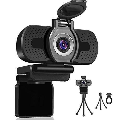  [AUSTRALIA] - Webcam with Microphone, Dericam 1080P Webcam, Desktop Laptop Computer USB Web Camera with Privacy Cover and Tripod, Plug and Play for Video Streaming, Conference,Gaming, Online Classes (with Tripod) with tripod