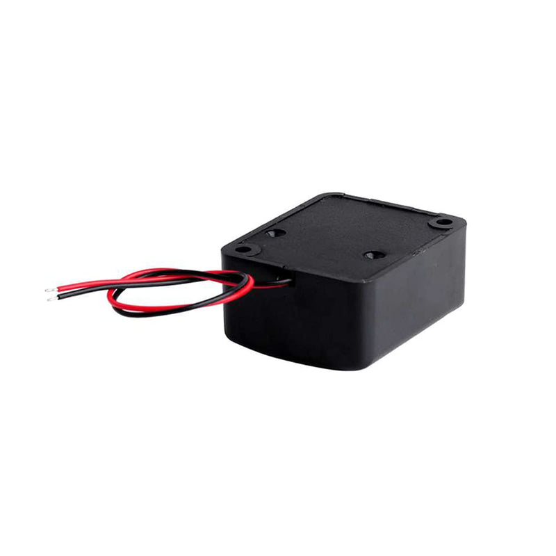  [AUSTRALIA] - 12V DC Black Mini Piezo Alarm Siren 110dB and 9 V Battery Clip Connector Long Cable Connection Hard Shell Black Red Connector (T Type)