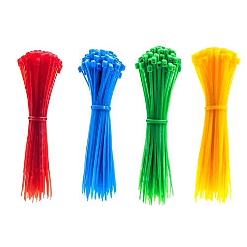 [AUSTRALIA] - DGOL 400 packs 8 inch Mix 4 Color Nylon Cable Ties, Colorful Electrical Wire Twist Zip Tie Lock Wraps 8" Mix Color