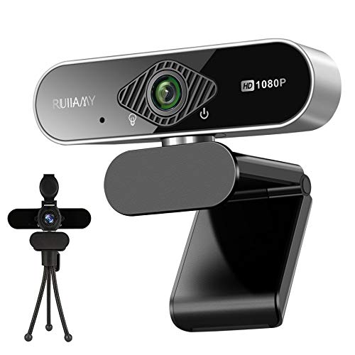  [AUSTRALIA] - 1080P Webcam with Microphone, Full HD web camera for Desktop & Laptop, USB Webcam with Privacy Cover and Tripod, Auto Light Correction, Wide Angle Lens, for Video Calling, Conferencing and Streaming