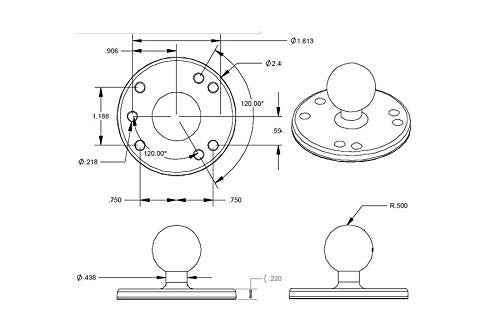 RAM MOUNTS Round Plate with Ball - LeoForward Australia