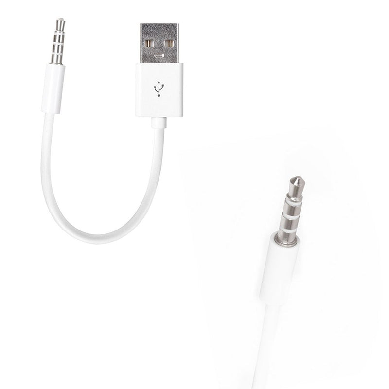  [AUSTRALIA] - iPod Shuffle Cable, iAbler 2 Pack 3.5mm Jack/Plug to USB USB Power Charger Sync Data Transfer Cable for iPod Shuffle 3rd 4th 5th MP3/MP4