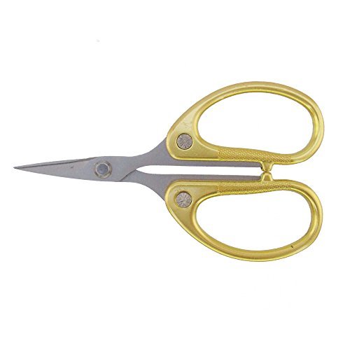  [AUSTRALIA] - BambooMN Fine Cut Sharp Point Embroidery Scissors Set with 2 Thread Cutter Snips - Gold - 1 Set