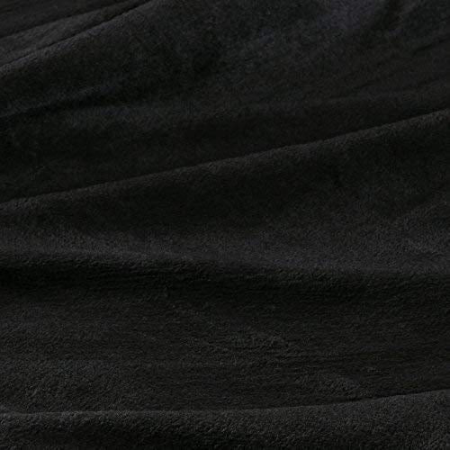  [AUSTRALIA] - Comfort Spaces Glimmersoft Plush to Sherpa Pocket Hooded Angel Wrap Ultra Soft Wearable Poncho Blanket Throw, 58"x72", Black 58"x72"