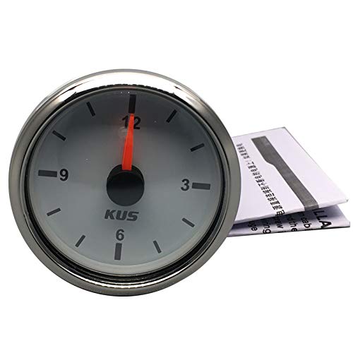  [AUSTRALIA] - KUS Clock Meter Gauge 12-Hour Format with Backlight 52mm(2") 12V/24V