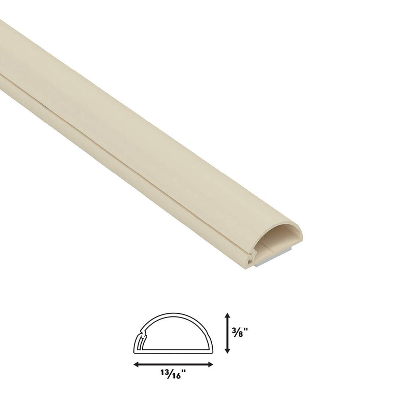  [AUSTRALIA] - D-Line Small Cable Raceway Multipack, 4x 39" Lengths with Accessories & 1x Small Cable Raceway 39" Length - 5x 0.78" (W) x 0.39" (H) x 39" Lengths (16.4ft Total) with 12 Accessories - Beige