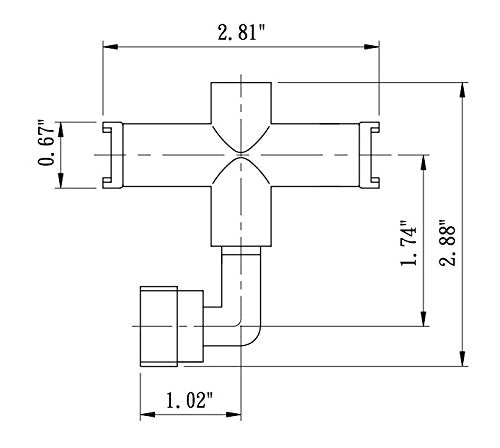  [AUSTRALIA] - Dura Faucet DF-RK910-WT RV Exterior Shower Faucet Diverter Tee Replacement (White) White