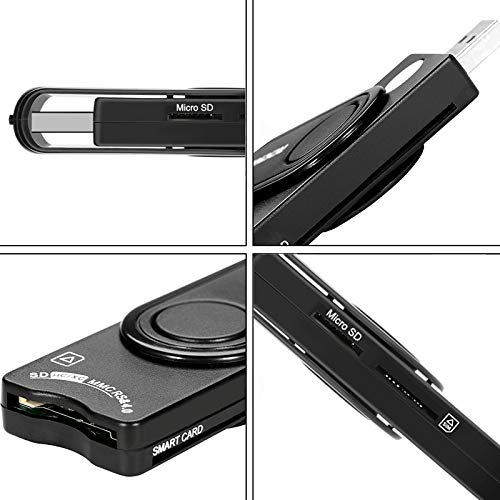 USB Smart Card Reader, Rocketek Memory Card Reader with SDHC/SDXC/SD Card Reader & Micro SD Card Reader for SIM and MMC RS & 4.0 Compatible with Windows, Linux/Unix, MacOS X RT-SCR10 - LeoForward Australia