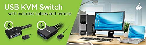  [AUSTRALIA] - IOGEAR 2-Port USB VGA Cabled KVM Switch - 2048 x 1536 - Remote Button Switch - Plug n Play - PC, MAC, SUN - GCS22U