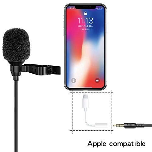 3.5mm Lapel Microphone, KOOPAO Omnidirectional Condenser Lavalier Mic with Clip Compatible with iPhone Android Windows Computer Smartphone Interview YouTube Video Conference Podcast Voice Dictation - LeoForward Australia