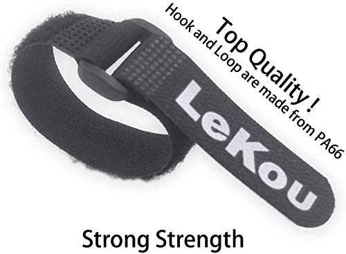  [AUSTRALIA] - Lekou 20 Pack(8" 12" 18") Adjustable Cable Strap Multipurpose Hook and Loop Cable Ties Wire Management Combo Pack