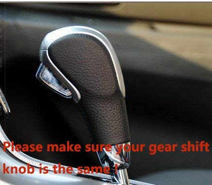  [AUSTRALIA] - JI Loncky Black Genuine Leather Gear Shift Knob Cover for 2011 2012 2013 2014 2015 Chevrolet Cruze / 2007 2008 2009 2010 2011 Chevrolet Aveo Automatic Accessories Black Leather,Blue Thread