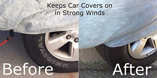  [AUSTRALIA] - Gust Strap Car Cover Wind Protector - Protect Your Car Cover from Blowing Off in High Winds - Works with Most Cars, SUVs, Trucks, Vans, and More! Universal Fit. Complete Wind Kit.