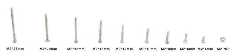  [AUSTRALIA] - HVAZI Metric M2 Stainless Steel Button Head Socket Cap Screws Nuts Assortment Kit