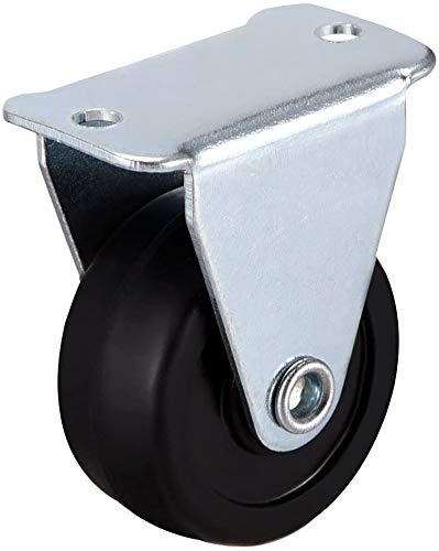  [AUSTRALIA] - Sydien 1.25" Dia Rubber Base Rigid Non-Swivel Top Plate Fixed Casters Wheel Pack of 8